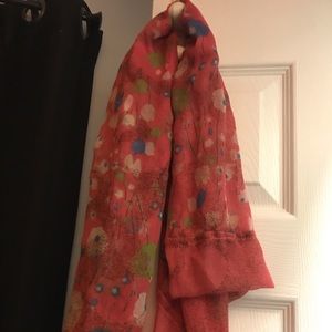 Pink Floral Scarf